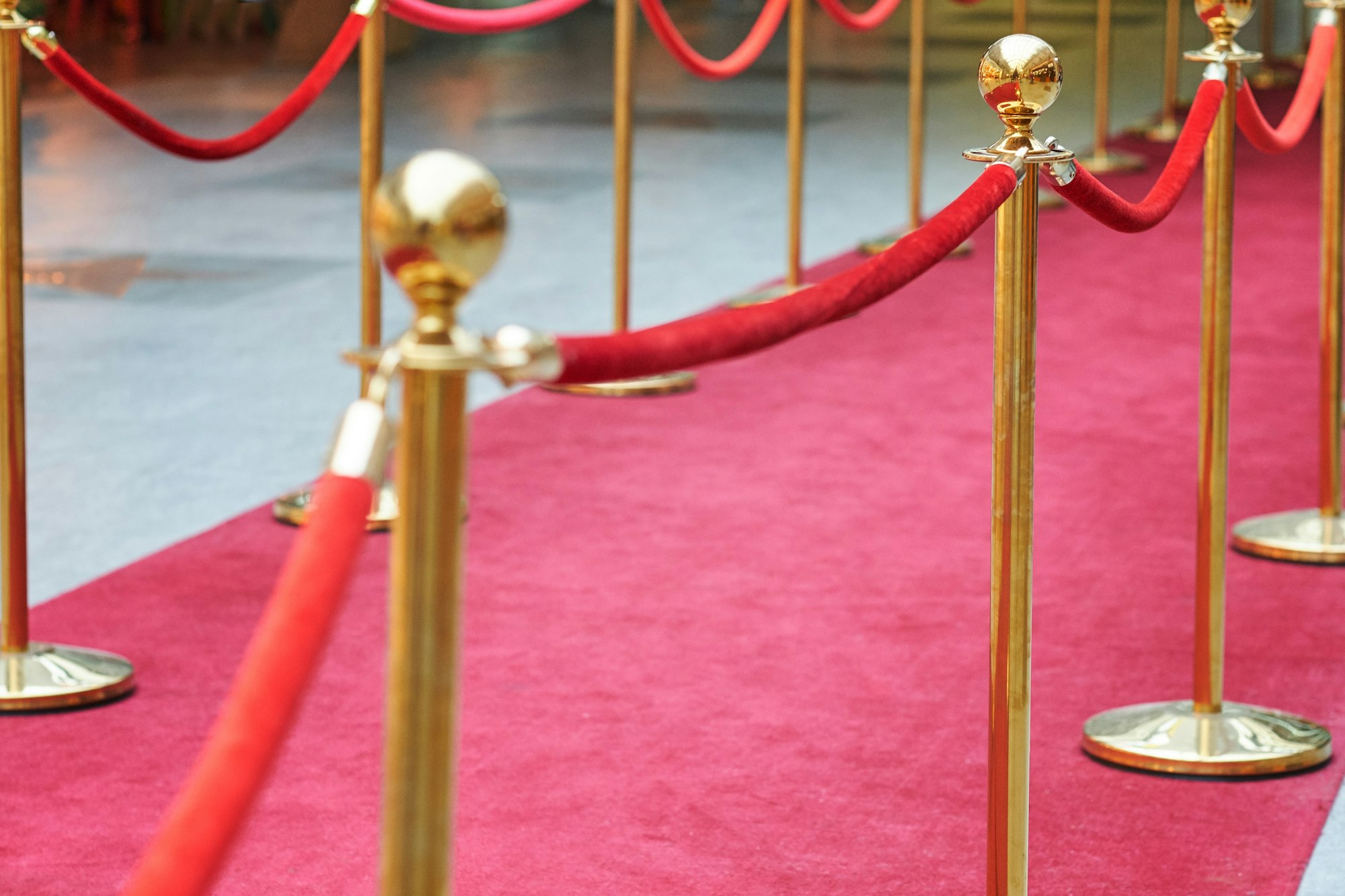 Way to success on the red carpet (Barrier rope)